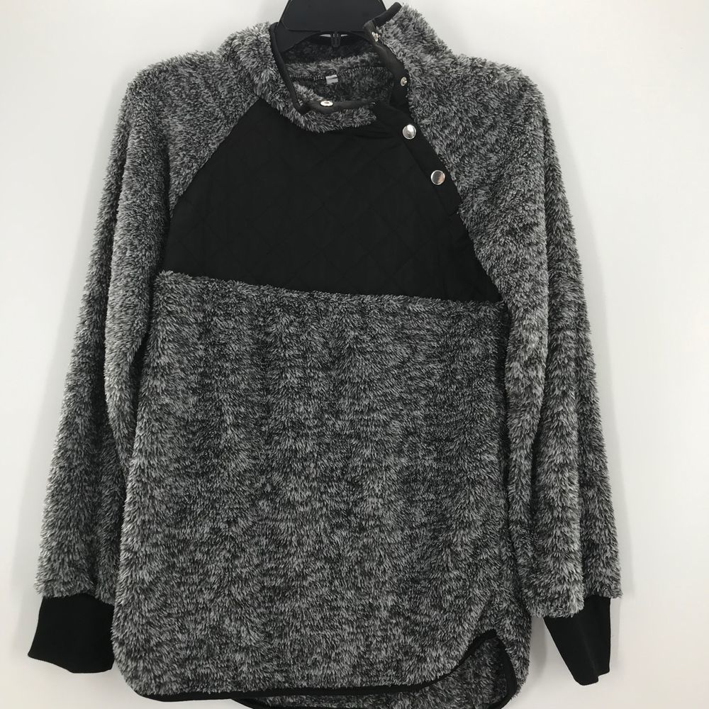 Black and Gray Button Down Fleece